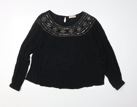 Womens UK Size 12 Marks and Spencer Black  Blouse