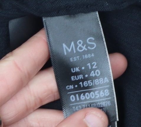 Womens UK Size 12 Marks and Spencer Black  Blouse