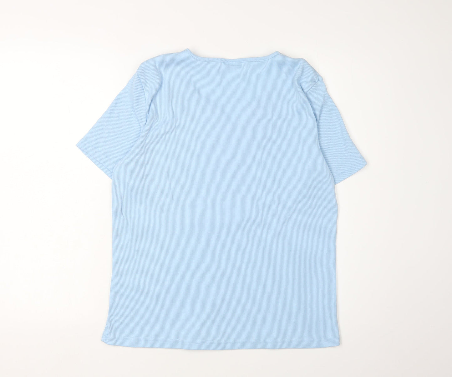 Damart Women's Blue Lace V-Neck T-Shirt L