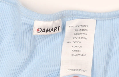 Damart Women's Blue Lace V-Neck T-Shirt L