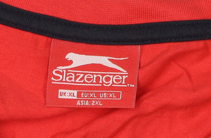 Slazenger Men's XL Red Cotton Crew Neck T-Shirt