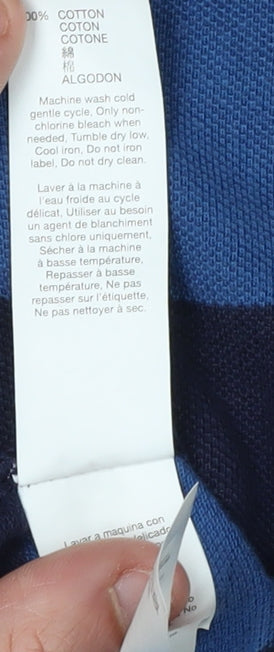 Gap Men's Blue Striped Slim Polo M