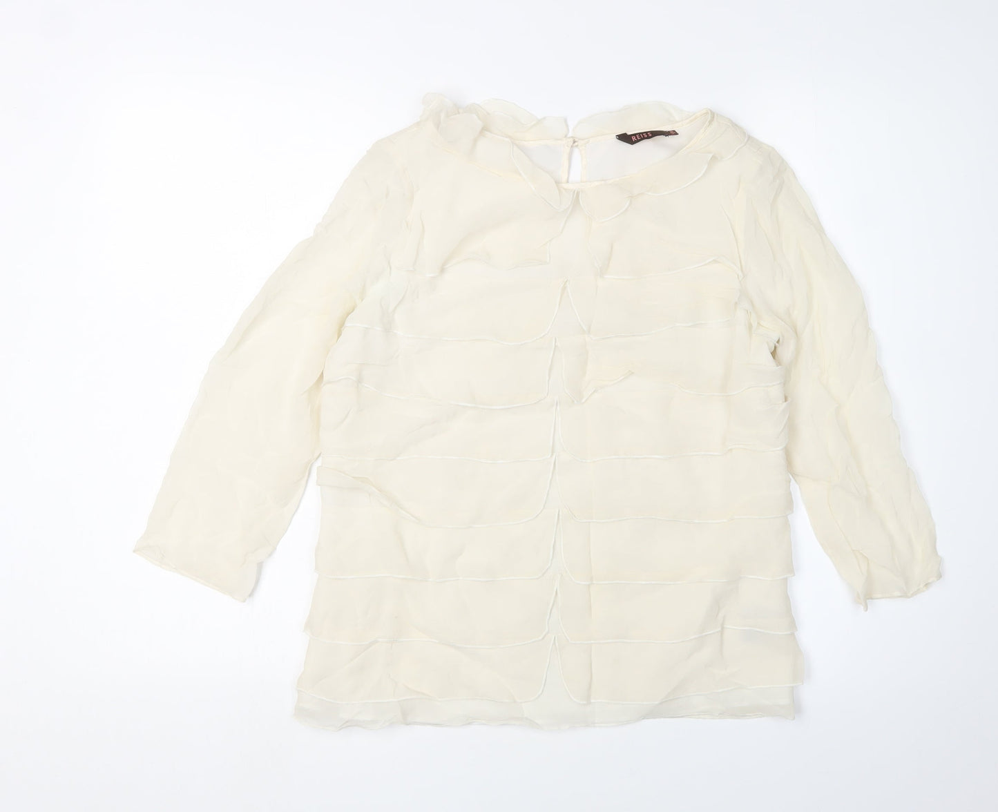 Womens UK Size 10 Reiss Ivory Tunic Blouse