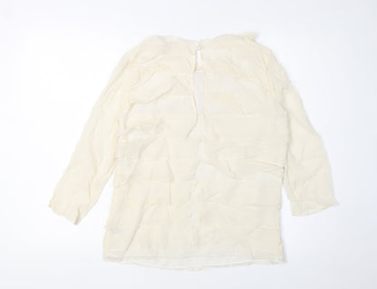 Womens UK Size 10 Reiss Ivory Tunic Blouse