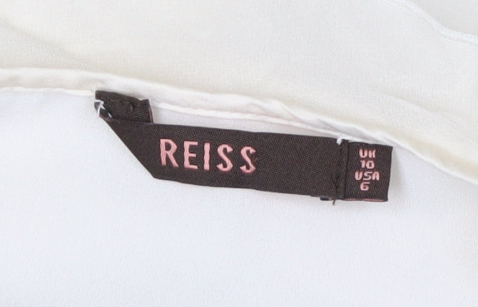 Womens UK Size 10 Reiss Ivory Tunic Blouse