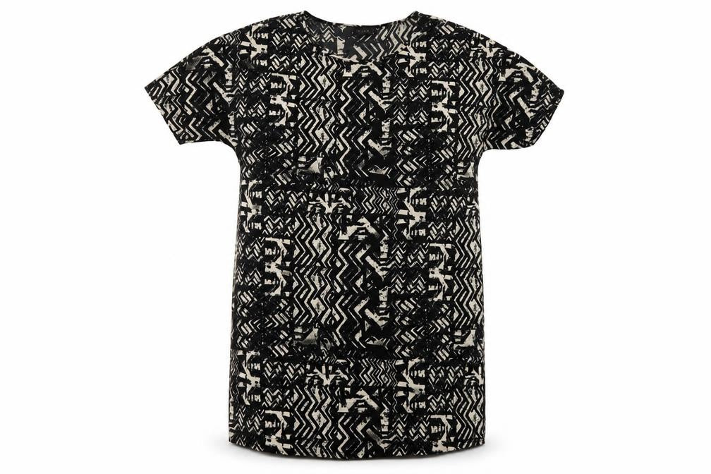 VILA Women's Black Geometric Shift Dress M