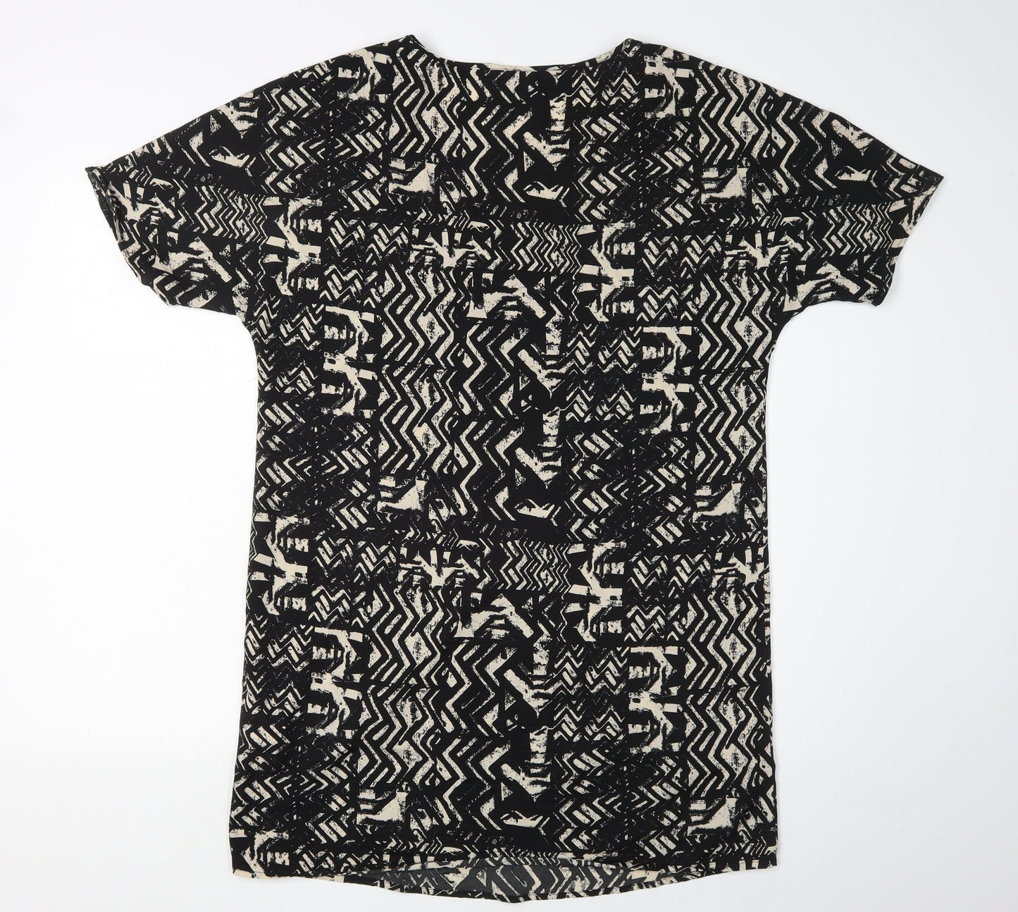 VILA Women's Black Geometric Shift Dress M