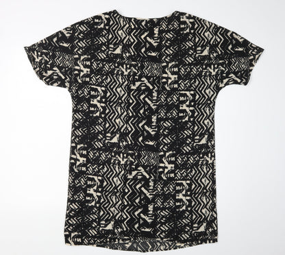 VILA Women's Black Geometric Shift Dress M