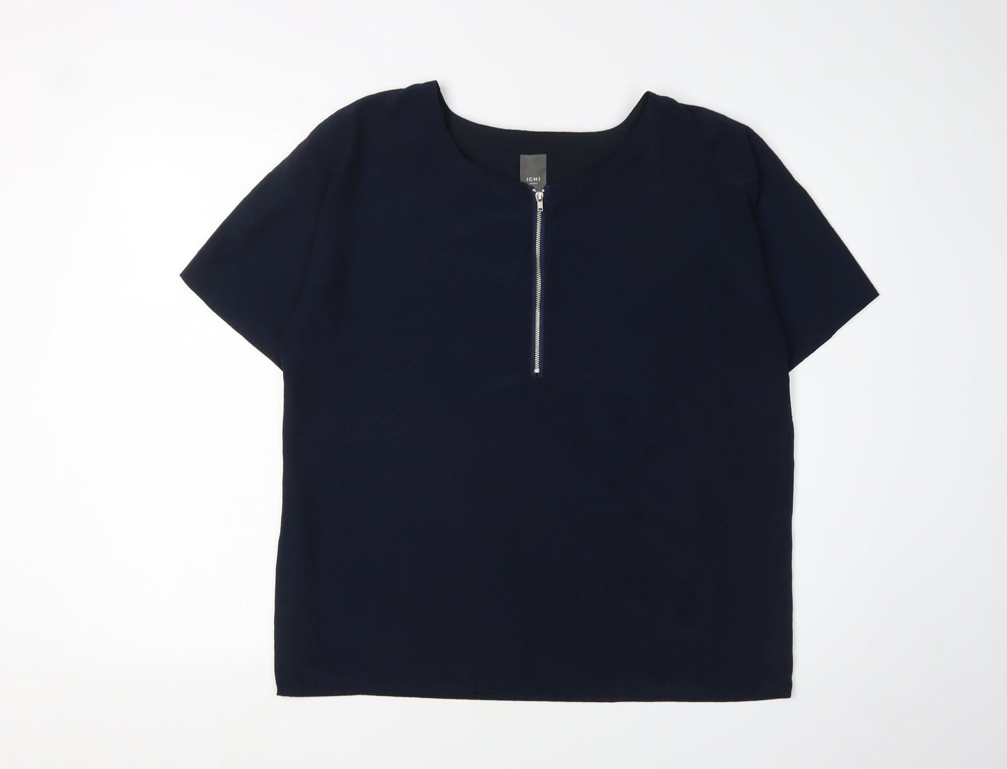 Womens UK Size 12 ICHI Blue Basic Blouse