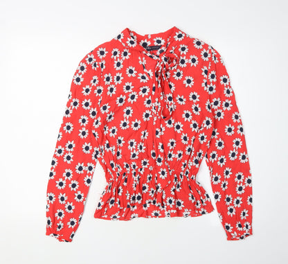 Womens UK Size 6 Marks and Spencer Red Tunic Blouse