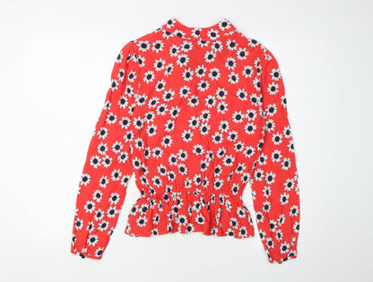 Womens UK Size 6 Marks and Spencer Red Tunic Blouse