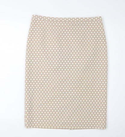 Pure Collection Women's Beige Polka Dot Pencil Skirt 12