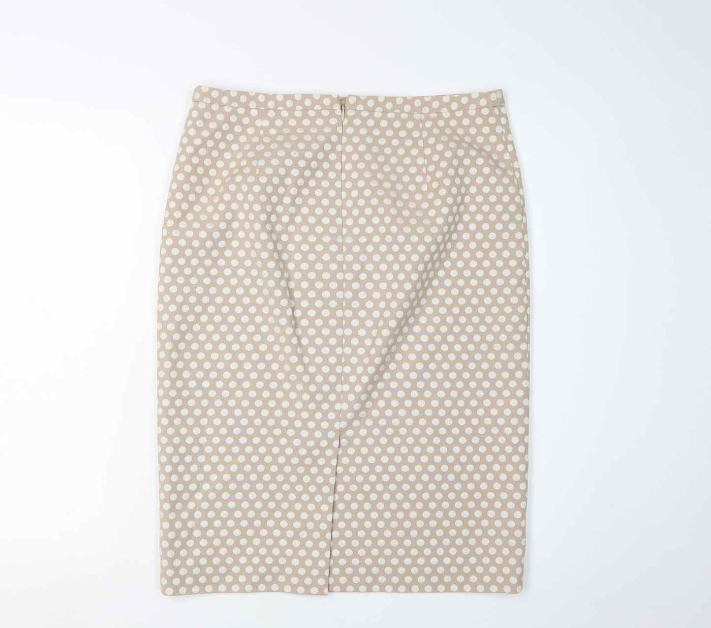 Pure Collection Women's Beige Polka Dot Pencil Skirt 12