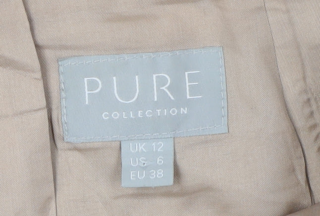 Pure Collection Women's Beige Polka Dot Pencil Skirt 12