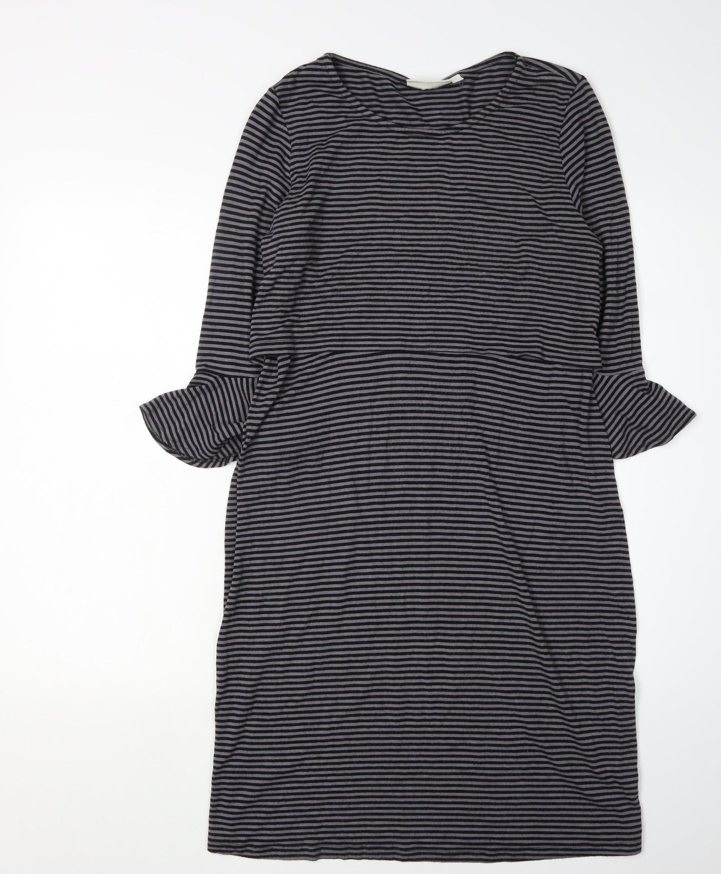 JoJo Maman Bébé Women's Black Striped Shift Dress S