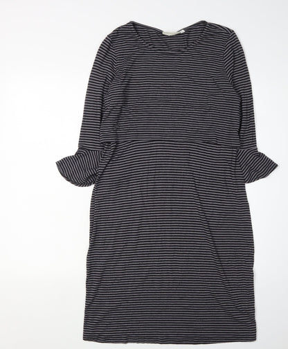 JoJo Maman Bébé Women's Black Striped Shift Dress S