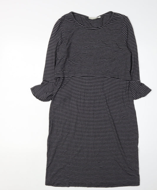 JoJo Maman Bébé Women's Black Striped Shift Dress S