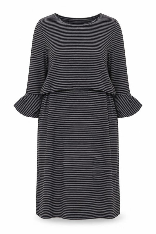 JoJo Maman Bébé Women's Black Striped Shift Dress S
