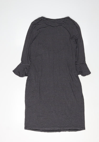 JoJo Maman Bébé Women's Black Striped Shift Dress S
