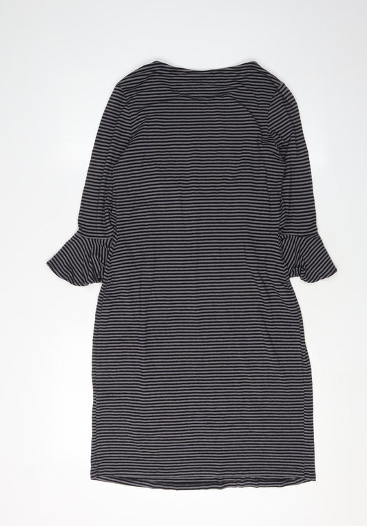 JoJo Maman Bébé Women's Black Striped Shift Dress S