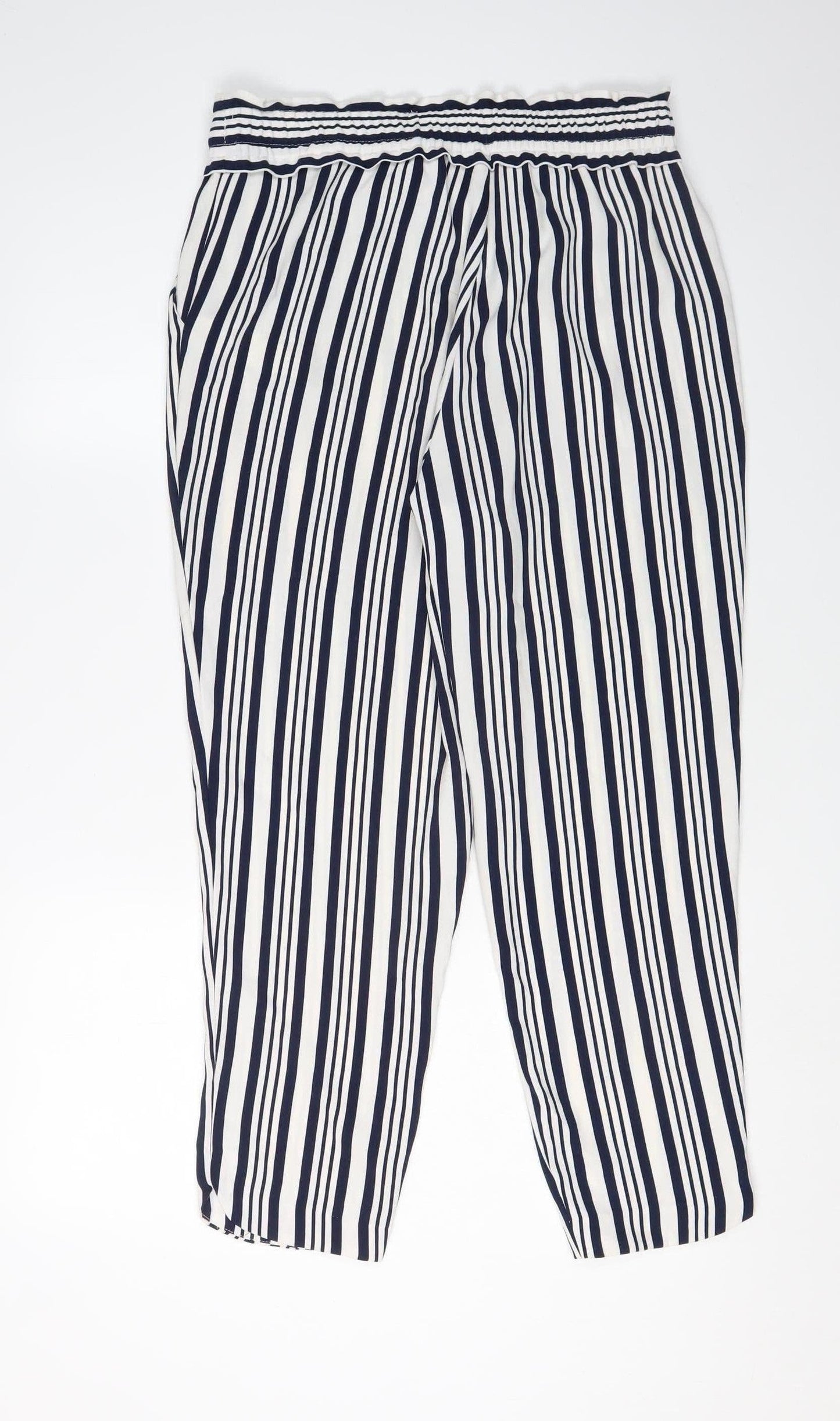 Womens UK Size M Zara Regular Fit Cropped Multicoloured Trousers