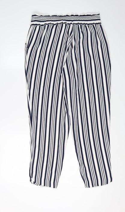 Womens UK Size M Zara Regular Fit Cropped Multicoloured Trousers