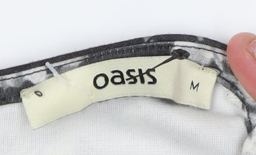 Oasis Women's Black Floral A-Line Dress - M