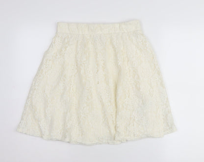 Yessica Women's Ivory Lace A-Line Skirt, Size S