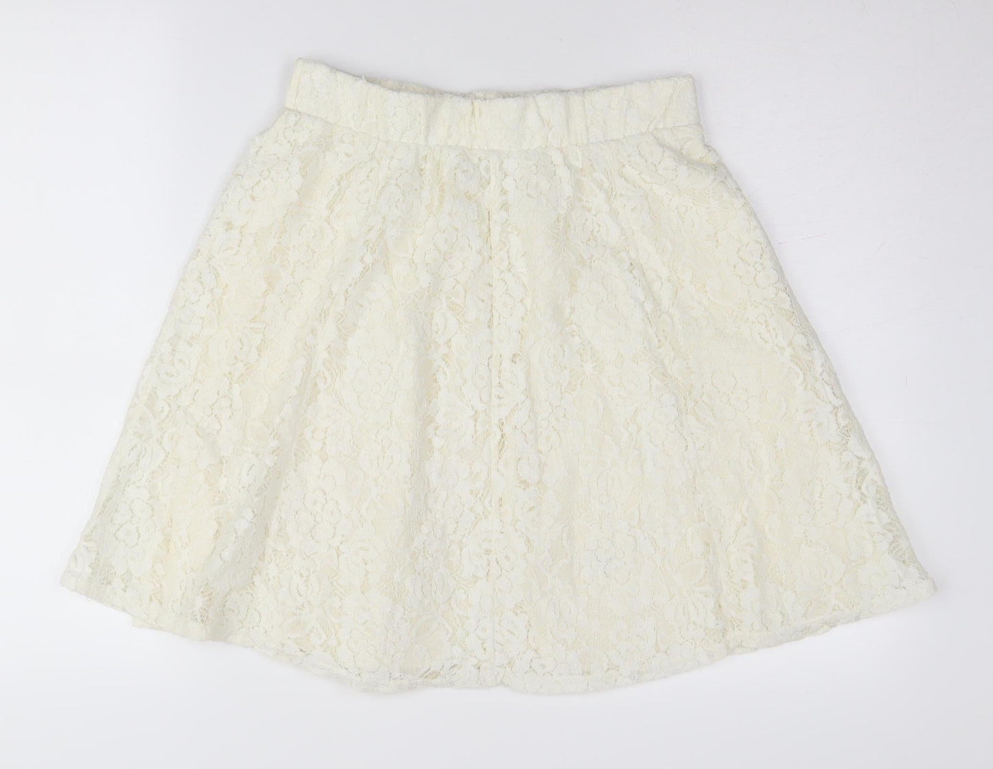 Yessica Women's Ivory Lace A-Line Skirt, Size S