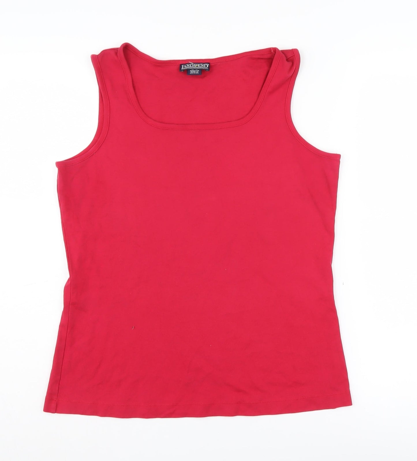 Lands' End Women's Red Cotton Tank Top M