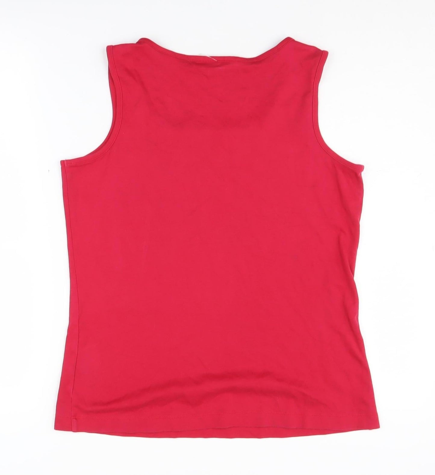 Lands' End Women's Red Cotton Tank Top M