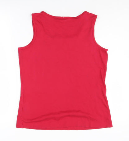 Lands' End Women's Red Cotton Tank Top M