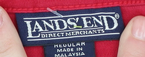 Lands' End Women's Red Cotton Tank Top M