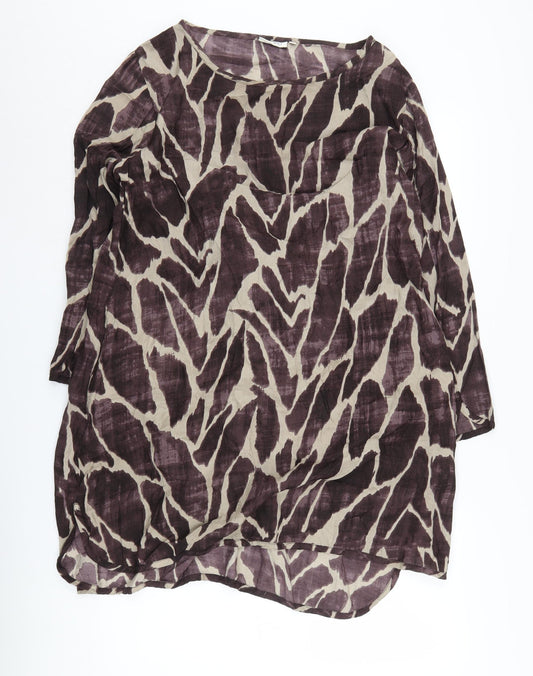 Masai Women's Brown Animal Print Shift Dress S