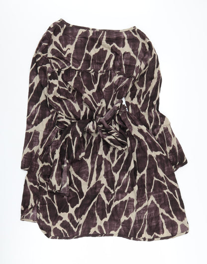 Masai Women's Brown Animal Print Shift Dress S