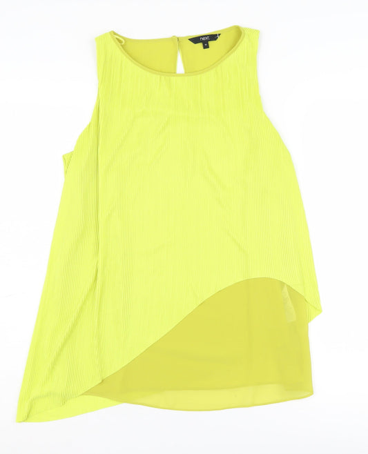 Womens UK Size 10 NEXT Yellow Basic Blouse