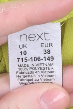 Womens UK Size 10 NEXT Yellow Basic Blouse