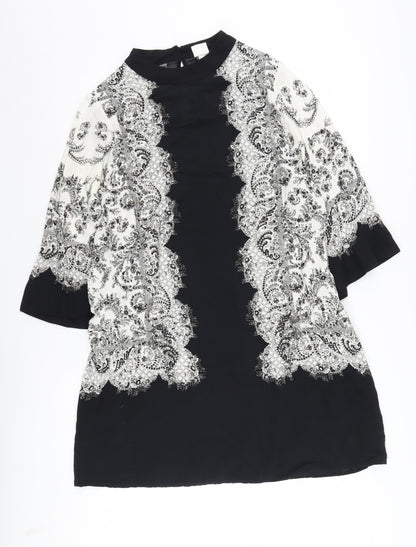 H&M Women's Black & White Paisley Dress Size 14