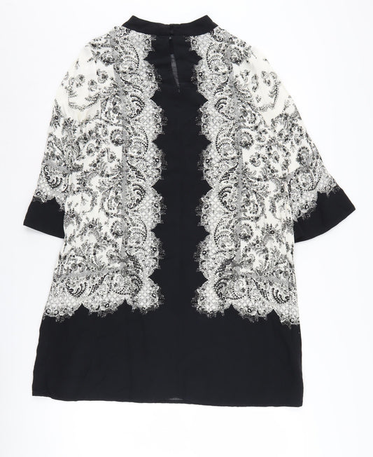 H&M Women's Black & White Paisley Dress Size 14