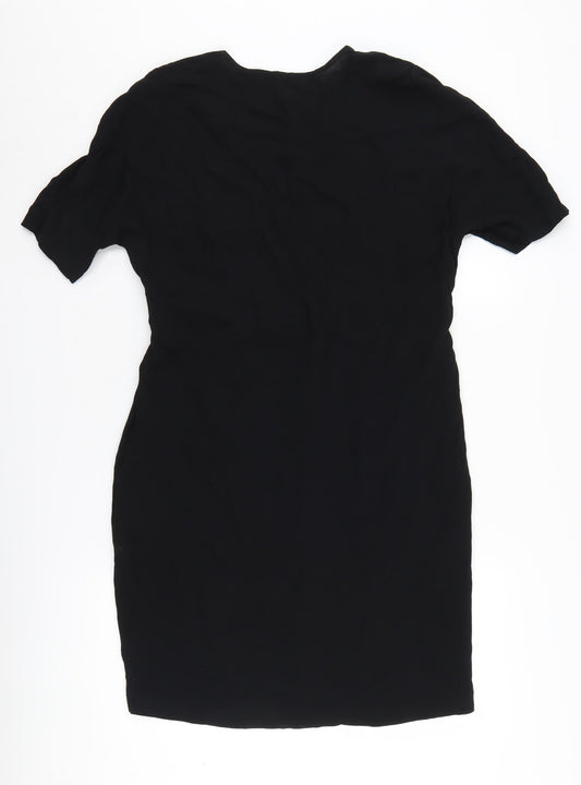 Zara Black Sheath Dress Size 12 Women's Viscose