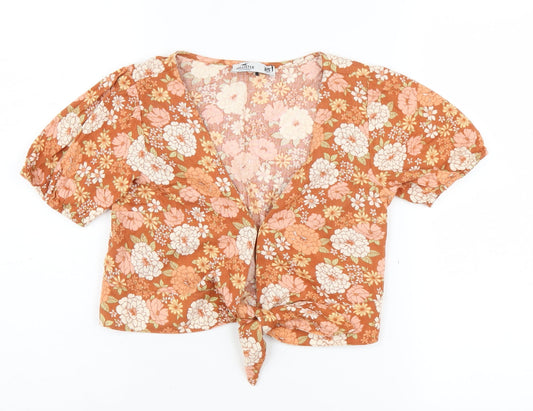 Womens UK Size XS Hollister Multicoloured Cropped Blouse