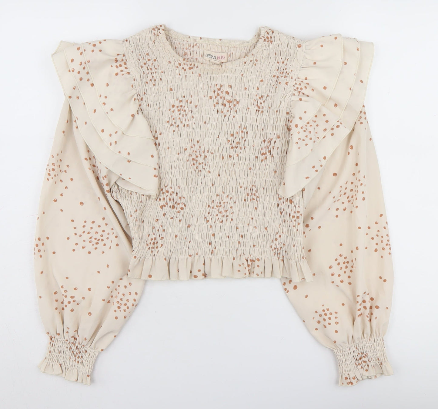 Womens UK Size 18 Urban Bliss Beige Cropped Blouse