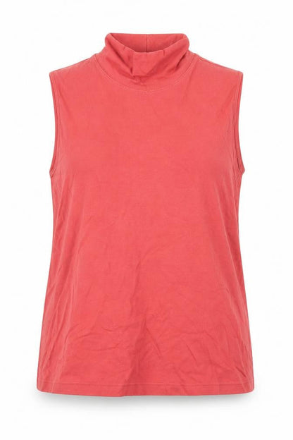 Womens UK Size M Lands' End Red Basic Tank