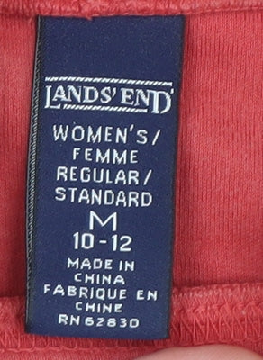 Lands' End Women's Red Cotton High Neck Tank Top