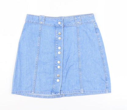 Womens UK Size 8 River Island A-Line Denim Skirt