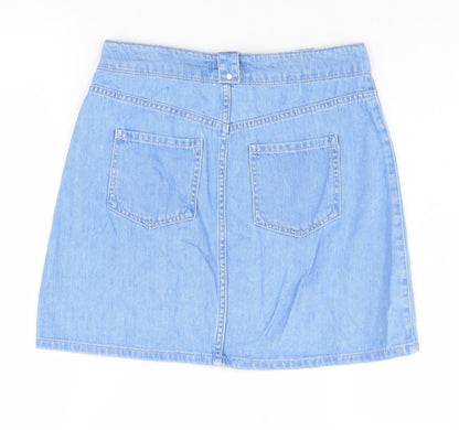 Womens UK Size 8 River Island A-Line Denim Skirt