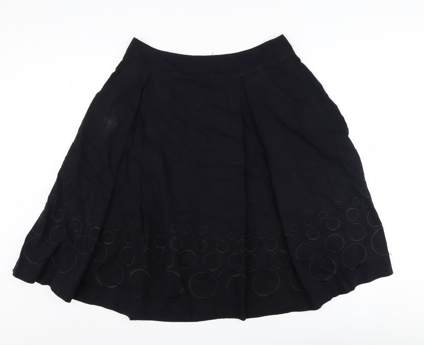 Laura Ashley Women's Black Cotton Skirt Size 14