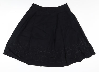 Laura Ashley Women's Black Cotton Skirt Size 14