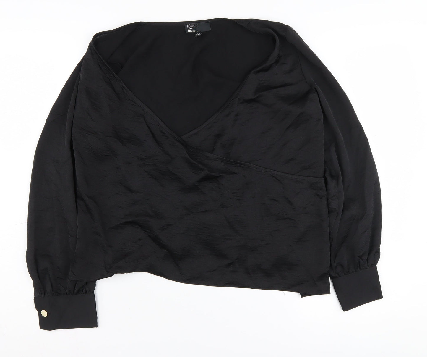 Womens UK Size 10 friends like these Black Wrap Blouse