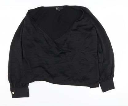 Womens UK Size 10 friends like these Black Wrap Blouse